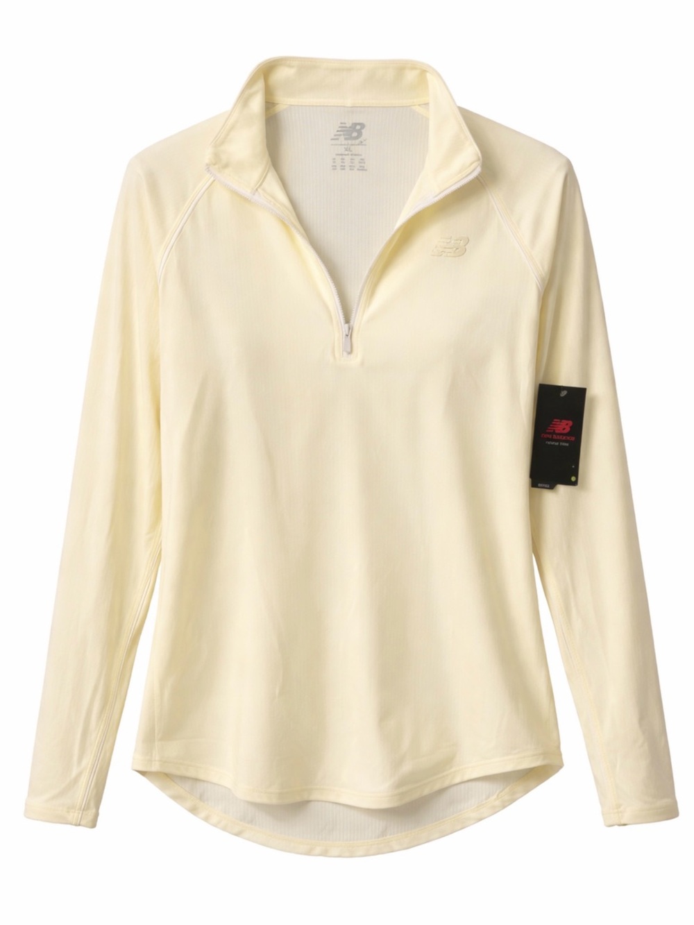 New Balance Women's Light Yellow Quarter-Zip Long Sleeve Top